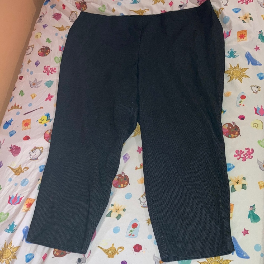 Dalia Black and Gray Textured Pants